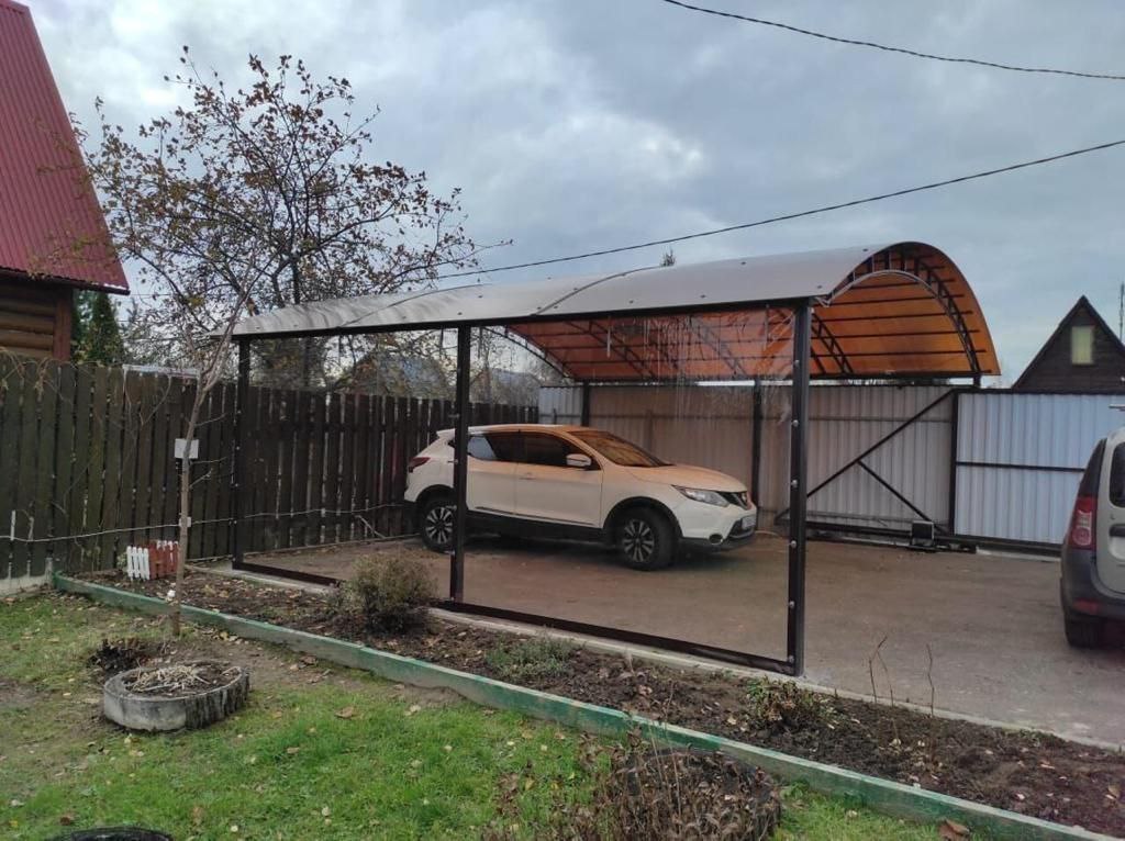 Прозрачные шторы ПВХ для навеса под автомобиль в посёлке Сандово